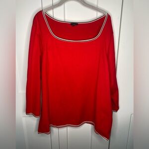 Talbots Boat Neck Striped Hem Long Sleeve Top Blouse Women’s Plus Size 3X